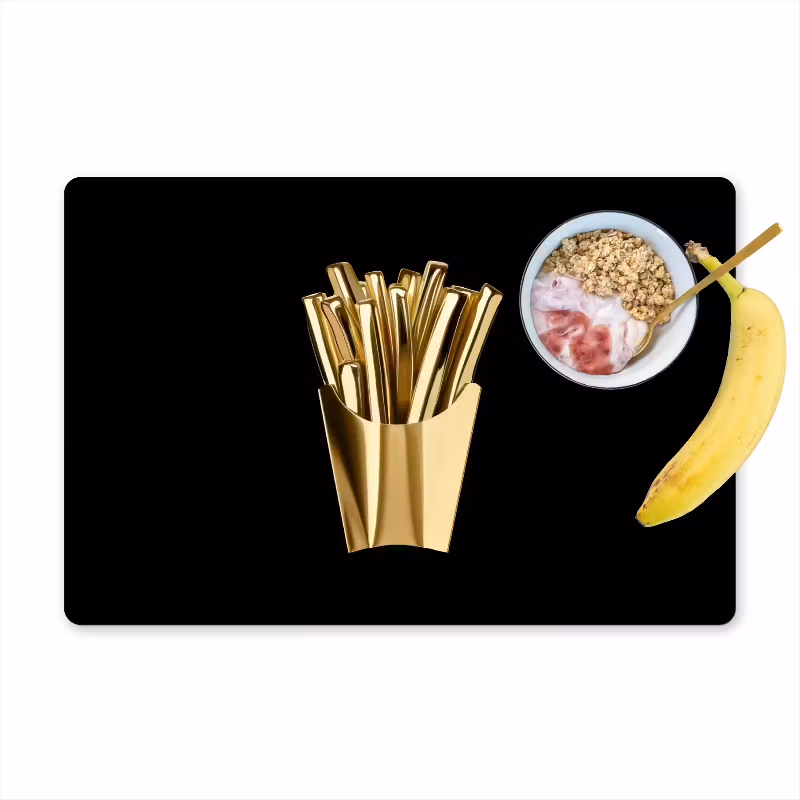 Salvamanteles - Patatas fritas - Oro - Cromo - Alimentación — 1