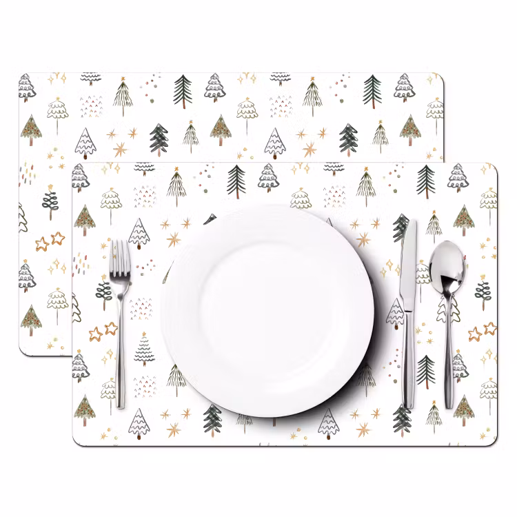Salvamanteles - Árbol de Navidad - Estrellas - Blanco - Navidad - Fiesta — 2