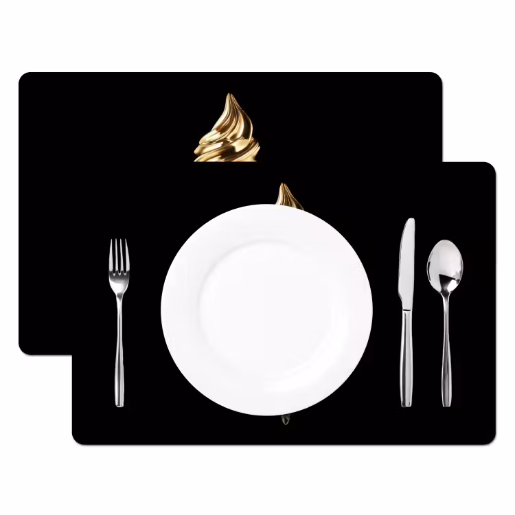 Salvamanteles - Helado - Oro - Negro - Alimentos — 2