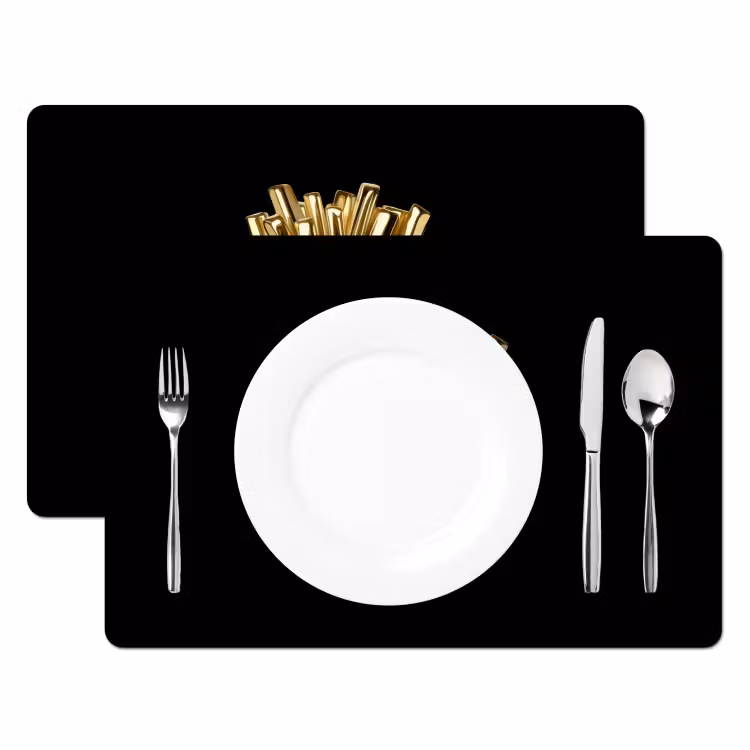 Salvamanteles - Patatas fritas - Oro - Cromo - Alimentación — 2