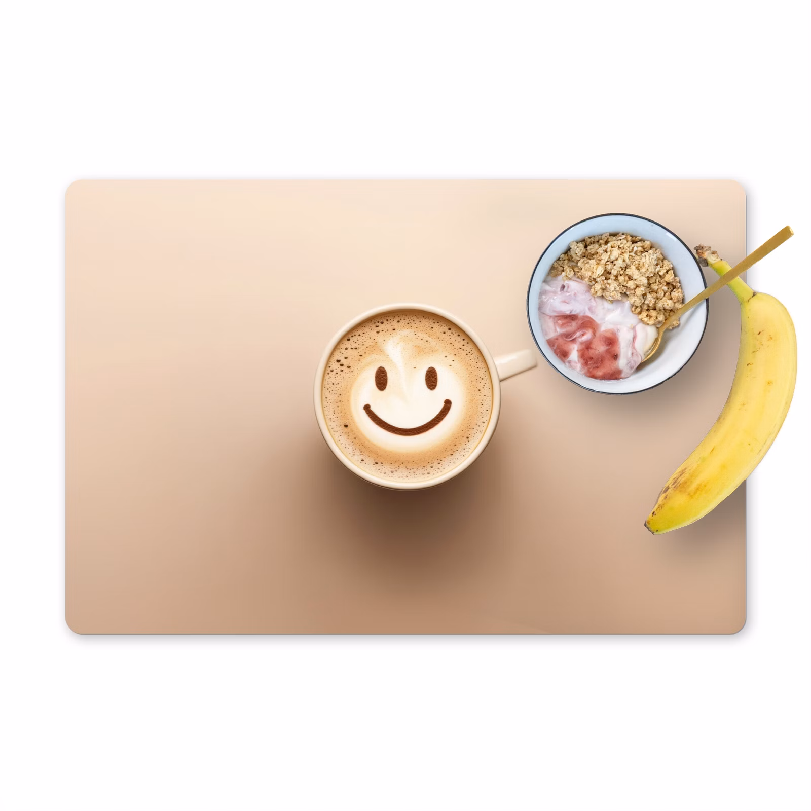 Salvamanteles - Café - Espuma de leche - Sonrisa - Beige — 1