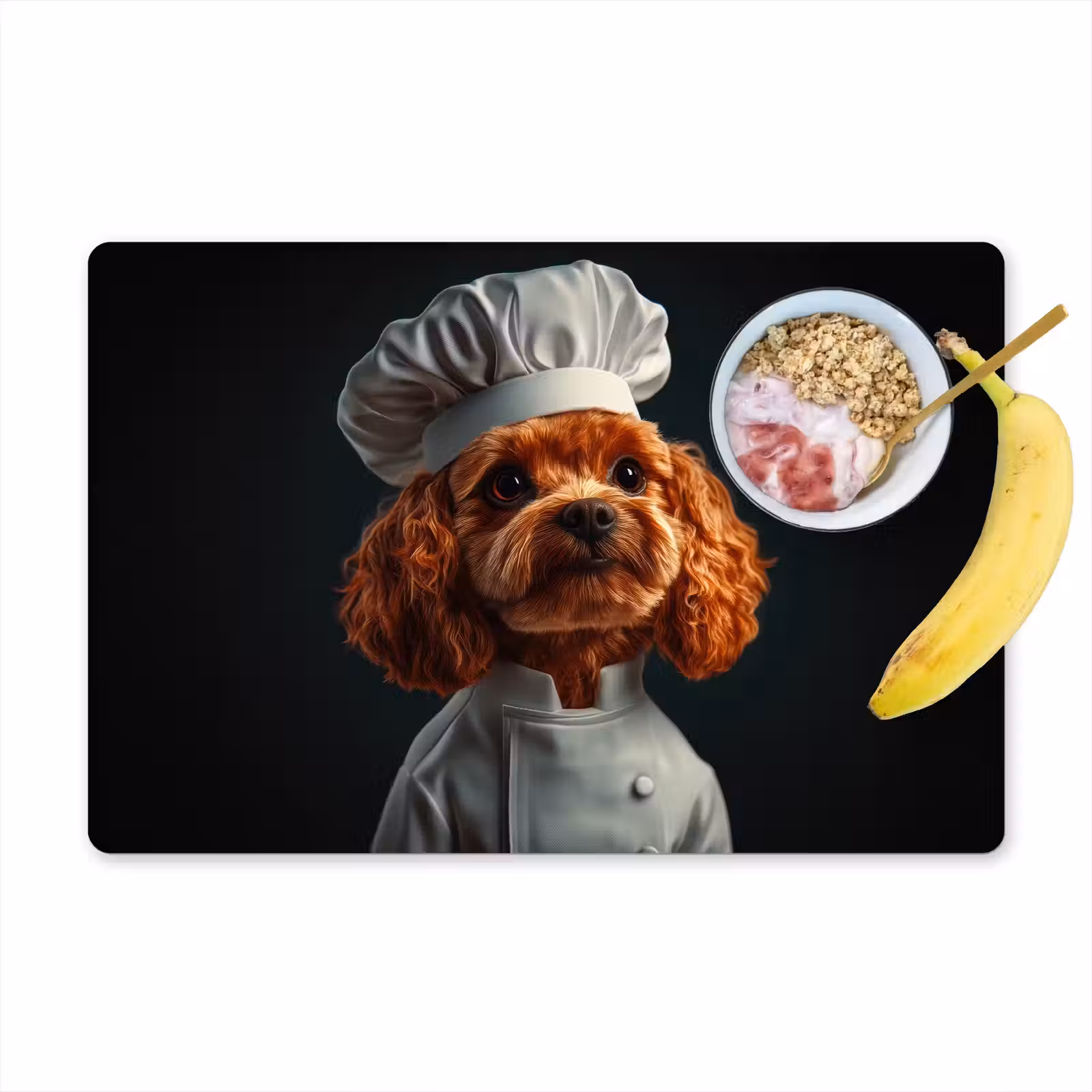 Vinilo para manteles individuales - Marrón - Cocinero - Perro — 1