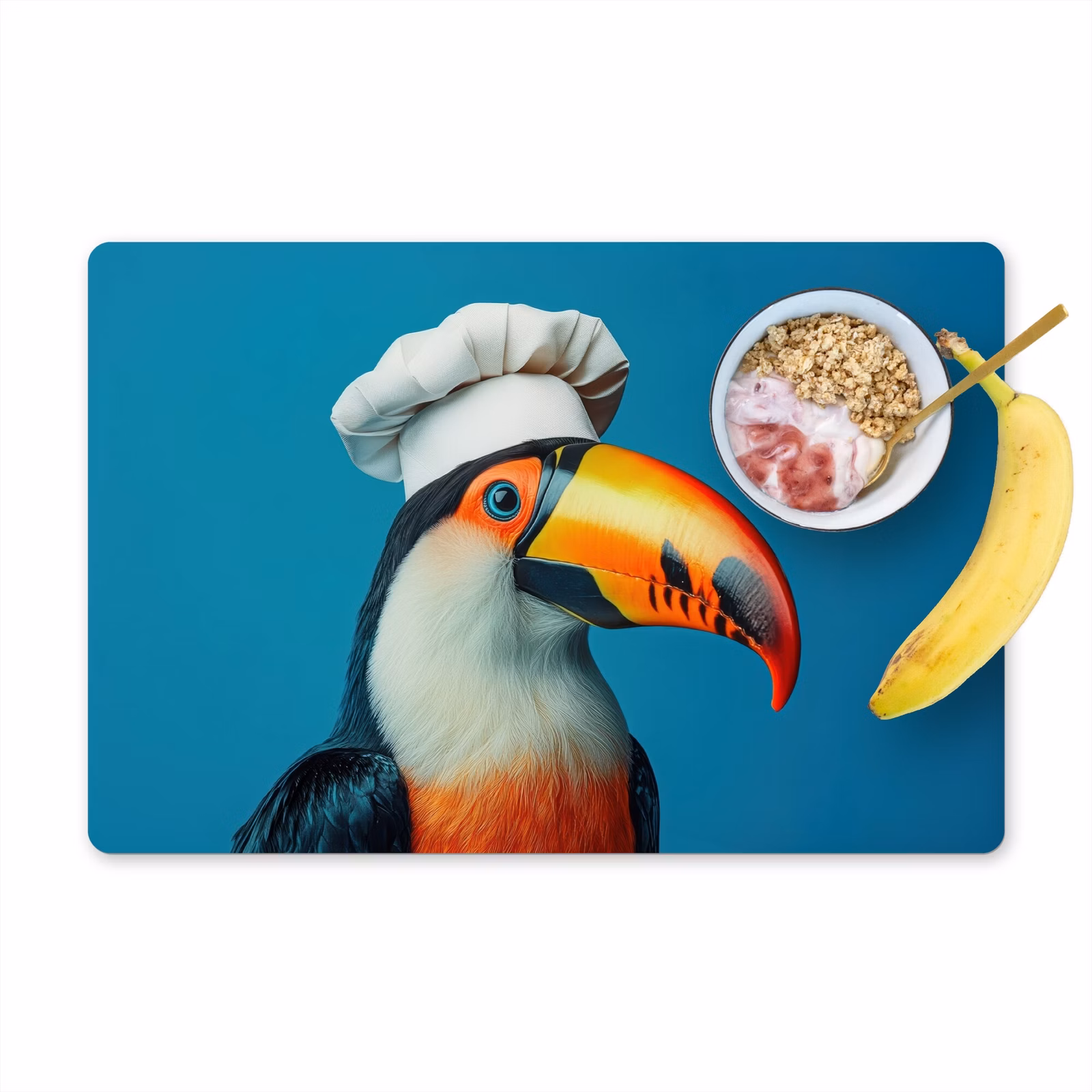 Vinilo para manteles individuales - Tucán - Loro - Ave - Gorro de cocinero — 1