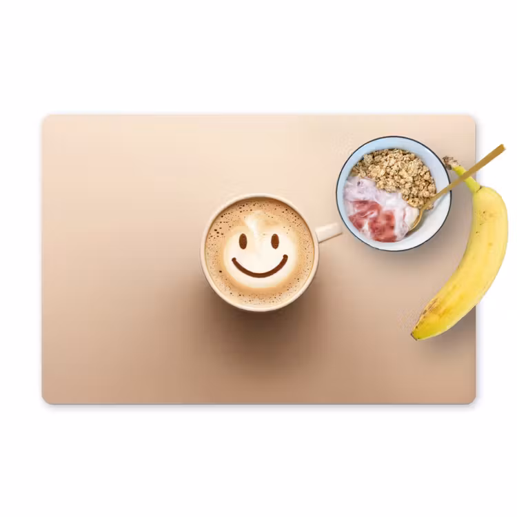 Salvamanteles - Café - Espuma de leche - Sonrisa - Beige — 1