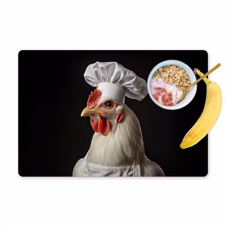 Vinilo para manteles individuales - Cocinero - Rojo - Pollo — 1