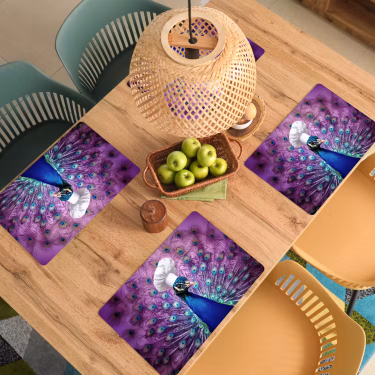 Vinilo para manteles individuales - Pavo real - Gorro de cocinero - Genial - Morado — 3