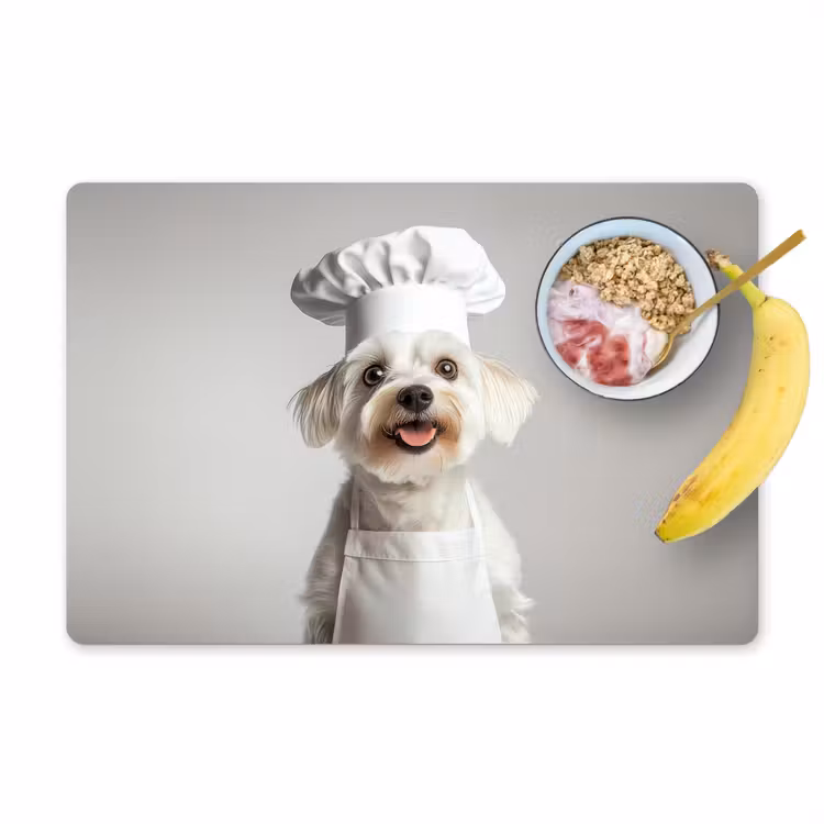 Vinilo para manteles individuales - Perro - Blanco - Cocinero — 1