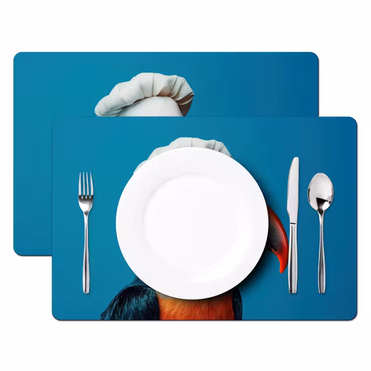 Vinilo para manteles individuales - Tucán - Loro - Ave - Gorro de cocinero — 2