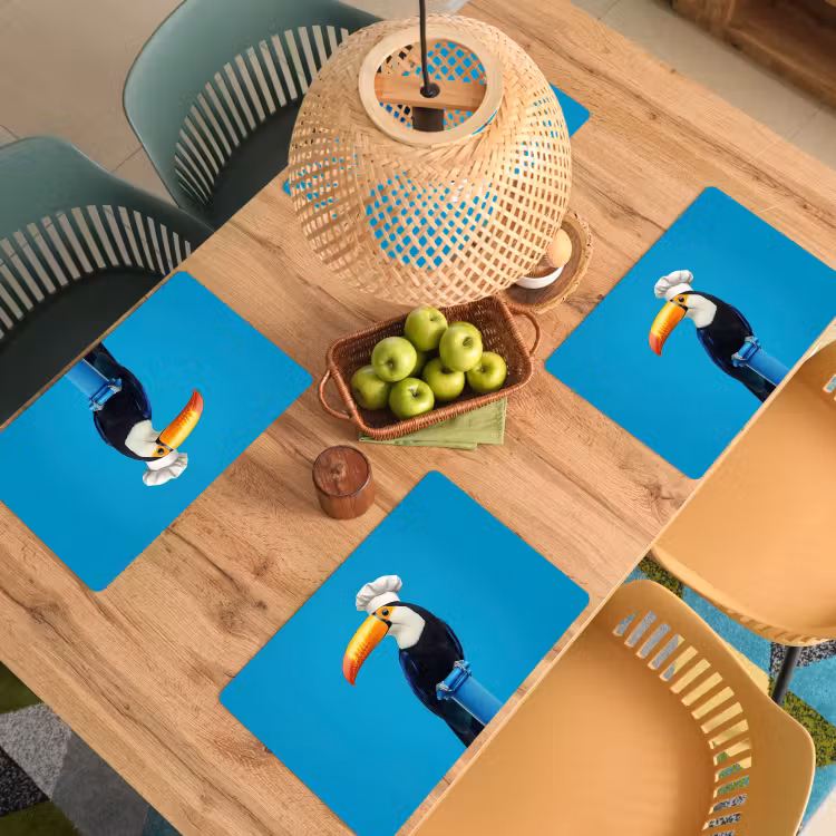 Vinilo para manteles individuales - Tucán - Pedestal - Ave - Gorro de cocinero — 3