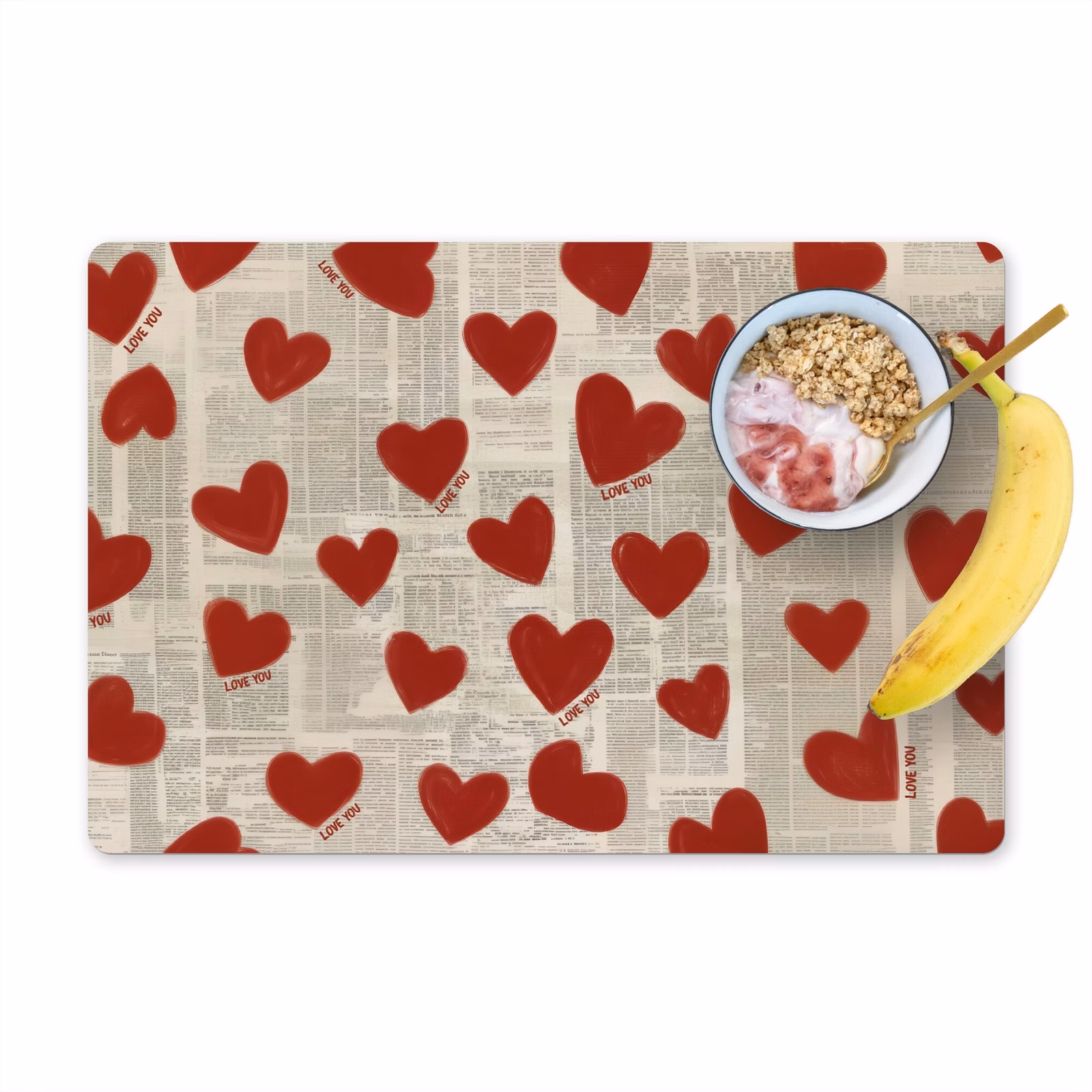 Salvamanteles - Corazones - Periódico - Loveyou — 1