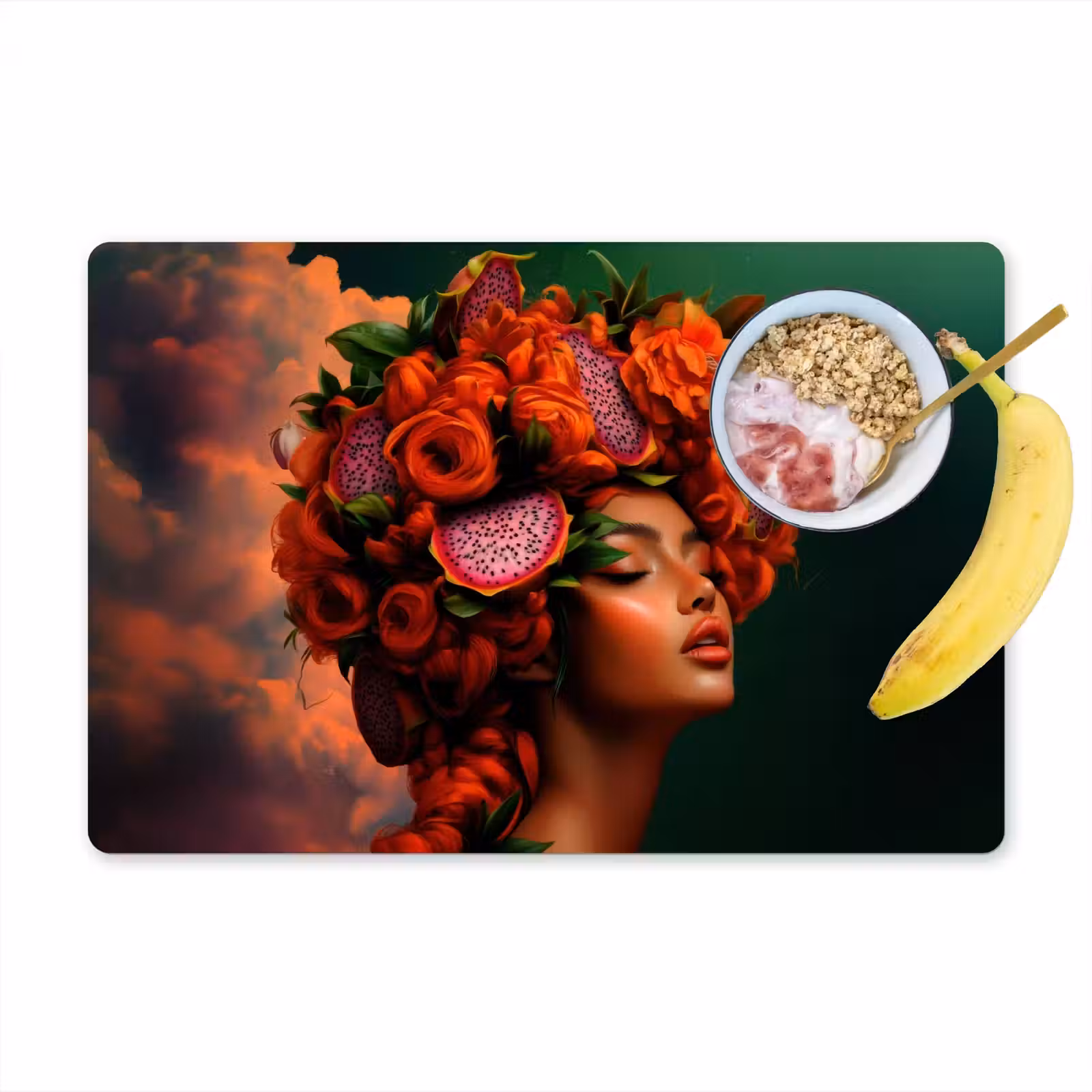 Salvamanteles - Mujer - Frutas de bebidas - Rosas — 1
