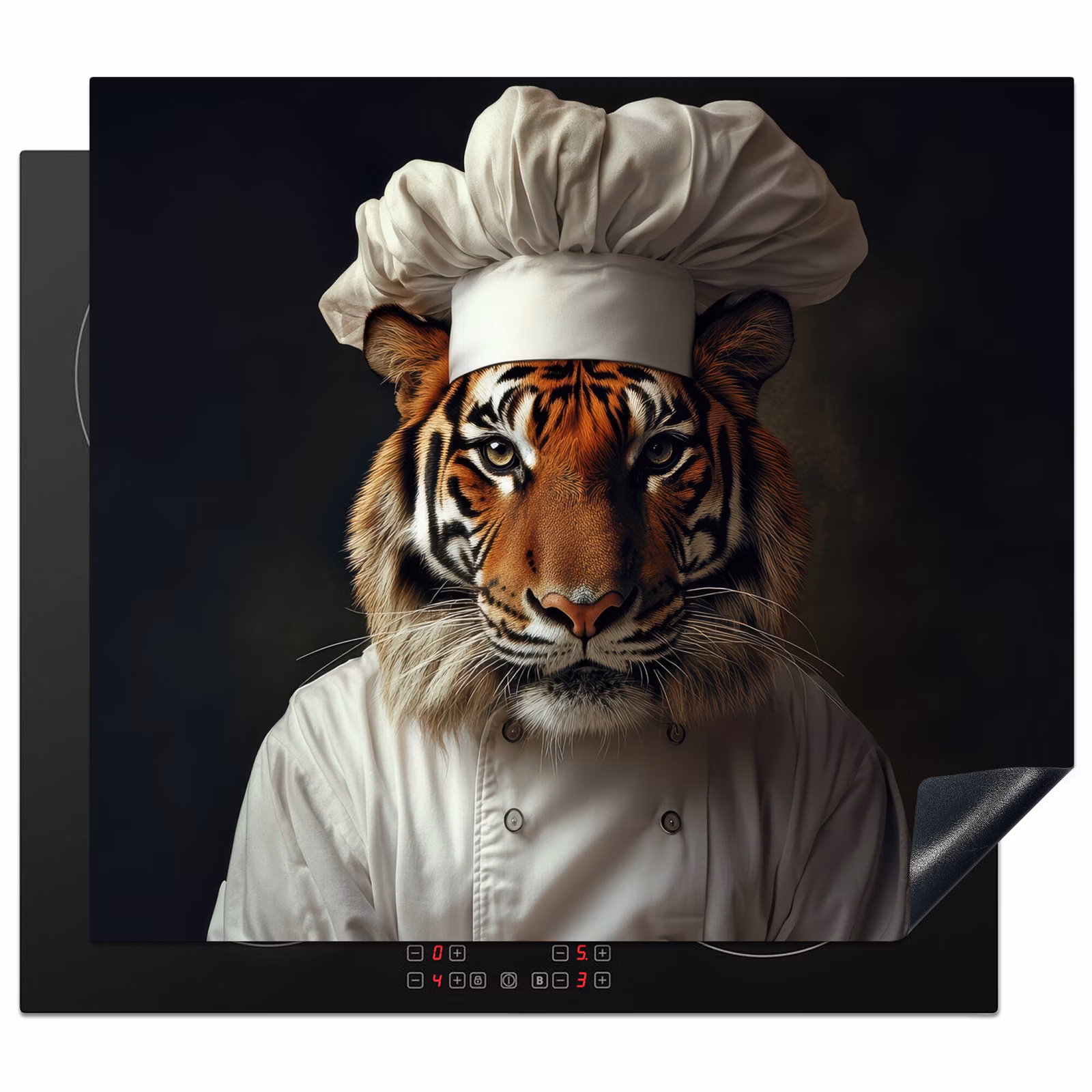 Protector de inducción - Tigre - Ropa de cocinero - Marrón — 1