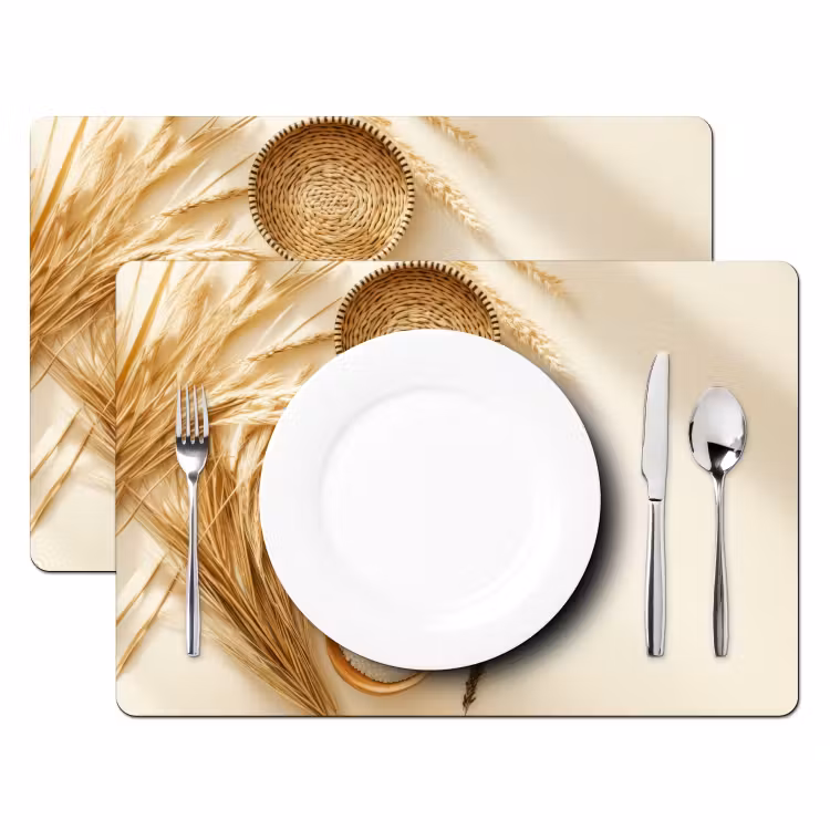 Salvamanteles - Cereales - Madera - Cuenco - Beige — 2