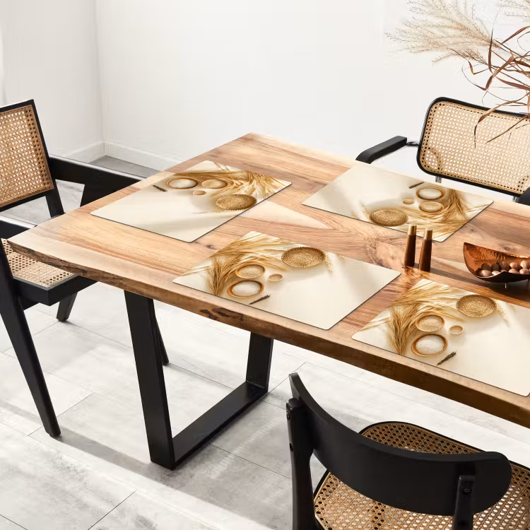 Salvamanteles - Cereales - Madera - Cuenco - Beige — 4