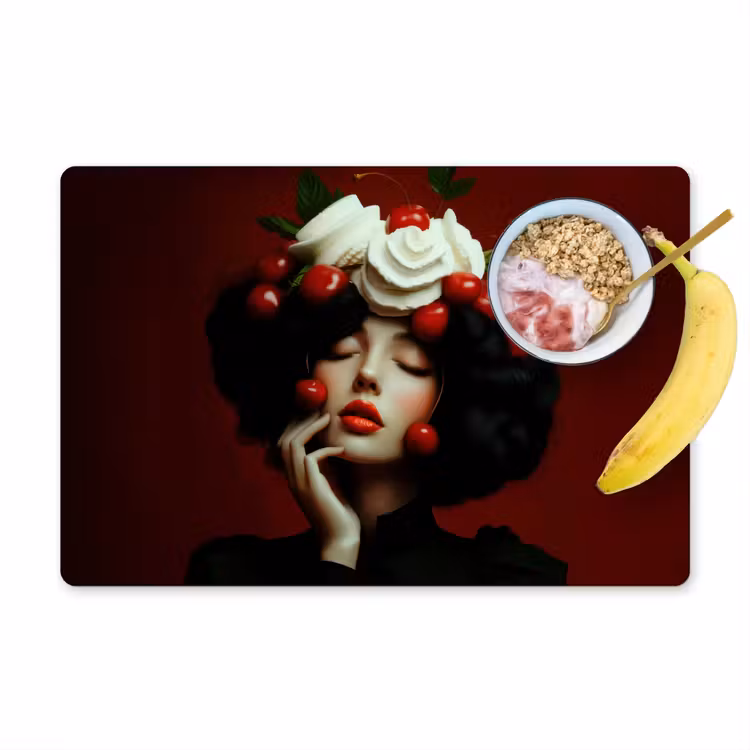 Salvamanteles - Mujer - Cerezas - Crema batida — 1