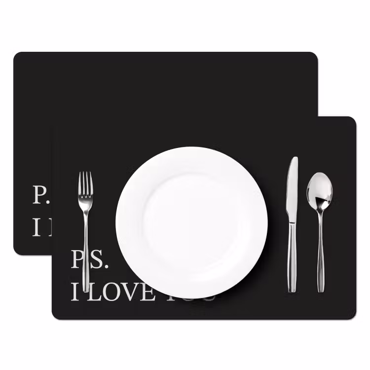 Salvamanteles - Negro - Minimalista - San Valentín — 2