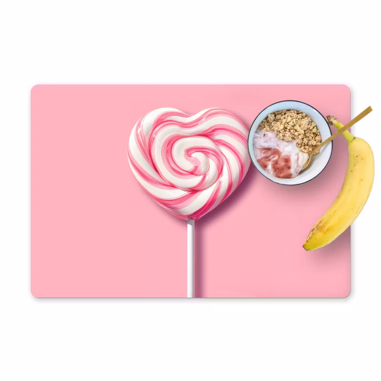 Salvamanteles - Caramelo - Piruleta - Corazón - Rosa — 1