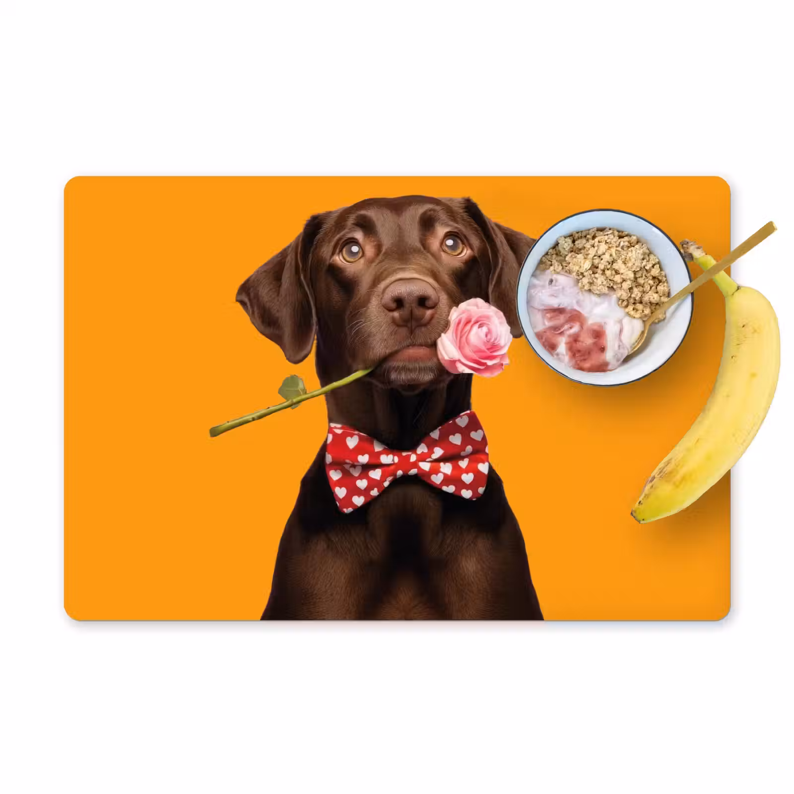Salvamanteles - Perro - Naranja - Rosa - San Valentín — 1