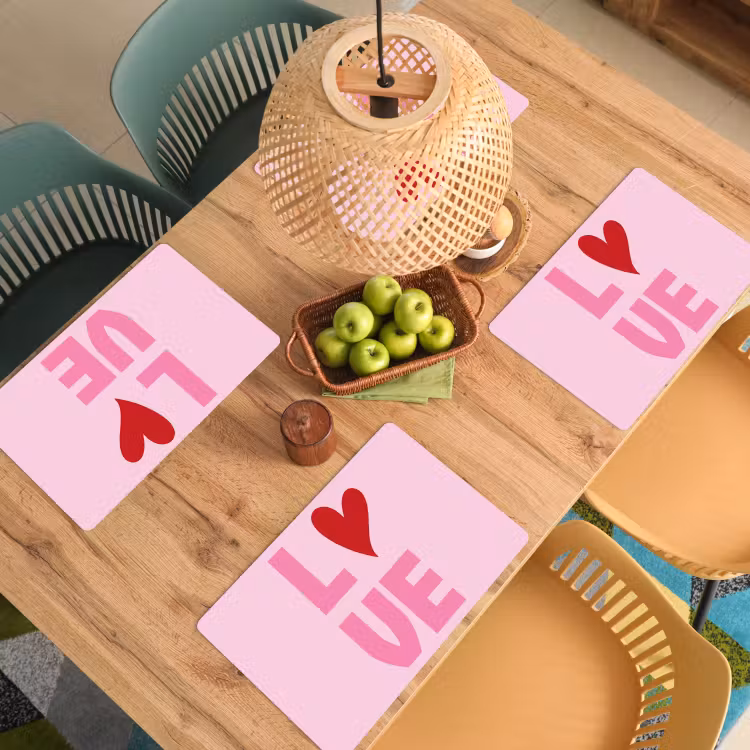 Salvamanteles - Amor - Rosa - Corazón - San Valentín — 3