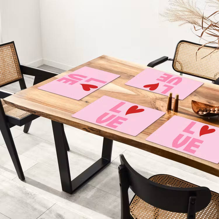 Salvamanteles - Amor - Rosa - Corazón - San Valentín — 4