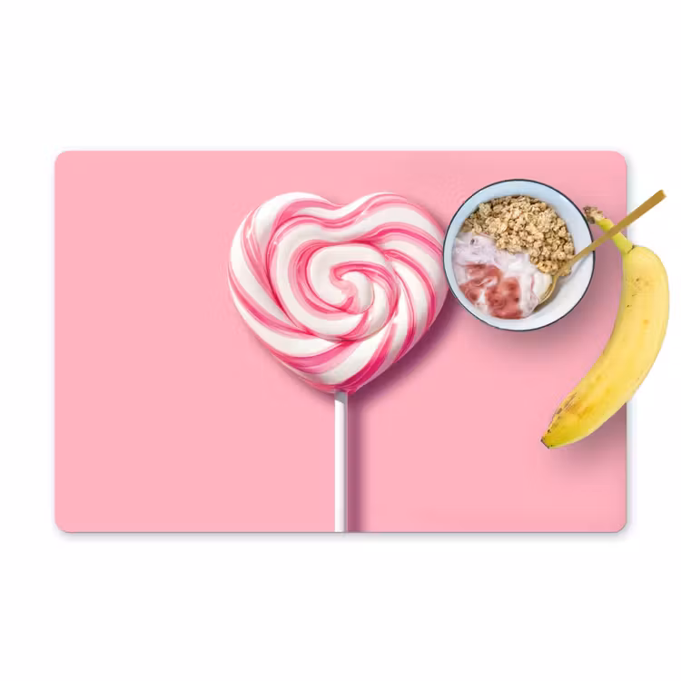 Salvamanteles - Caramelo - Piruleta - Corazón - Rosa — 1