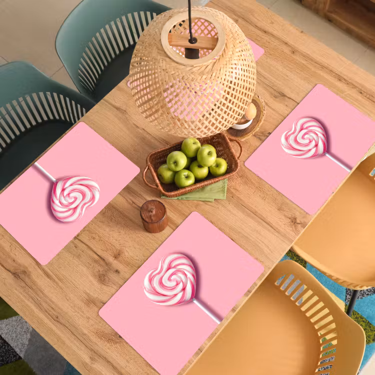 Salvamanteles - Caramelo - Piruleta - Corazón - Rosa — 3
