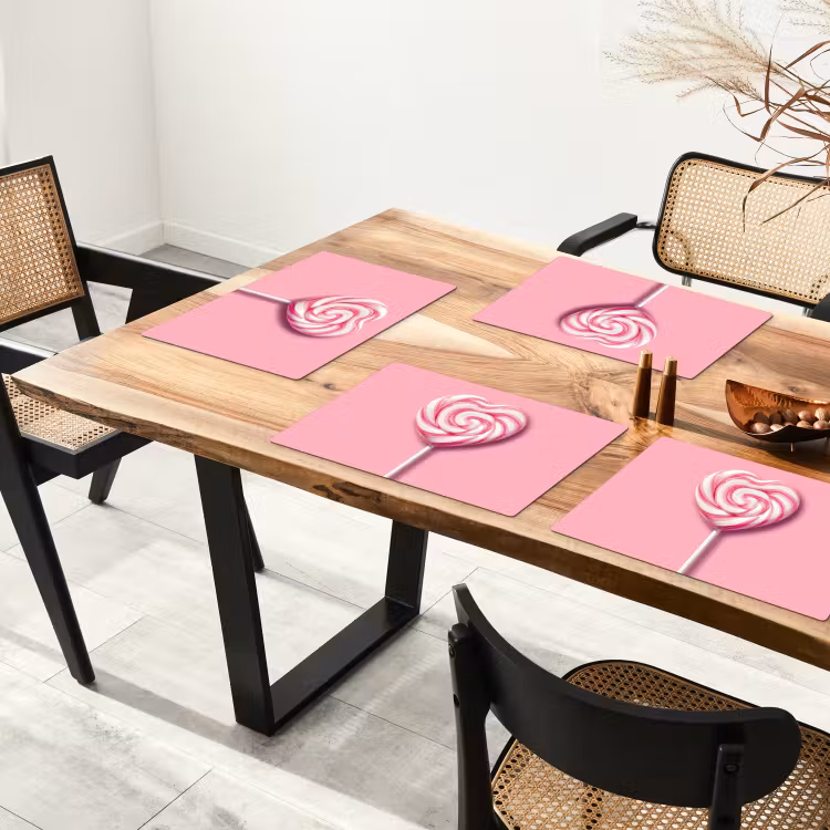 Salvamanteles - Caramelo - Piruleta - Corazón - Rosa — 4