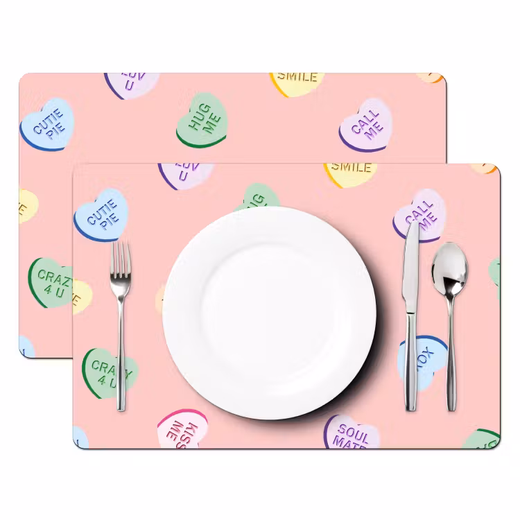 Salvamanteles - Corazón - Caramelo - Pastel - Texto — 2