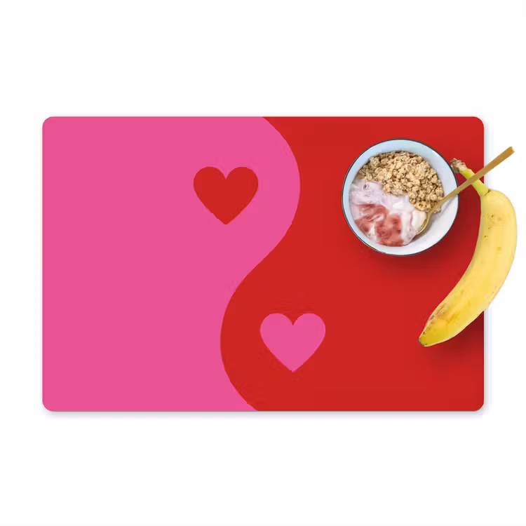 Salvamanteles - Minimalista - Rojo - Rosa - Corazones — 1
