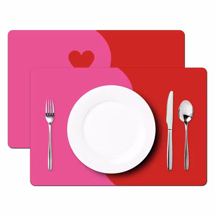 Salvamanteles - Minimalista - Rojo - Rosa - Corazones — 2