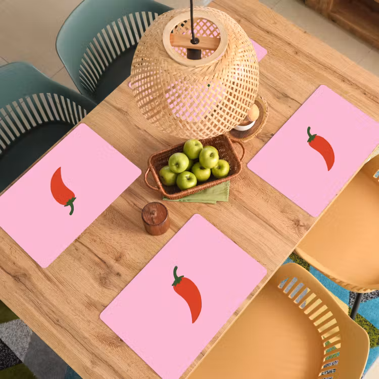 Salvamanteles - Pimiento - Rojo - Ilustración — 3