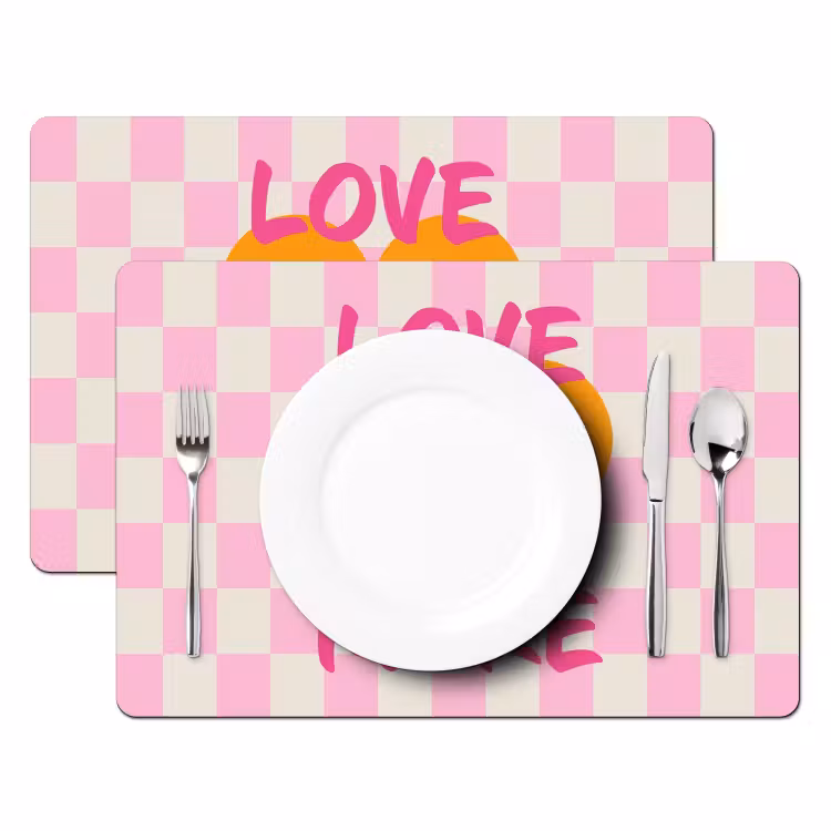 Salvamanteles - San Valentín - Amor - Rosa - Naranja — 2