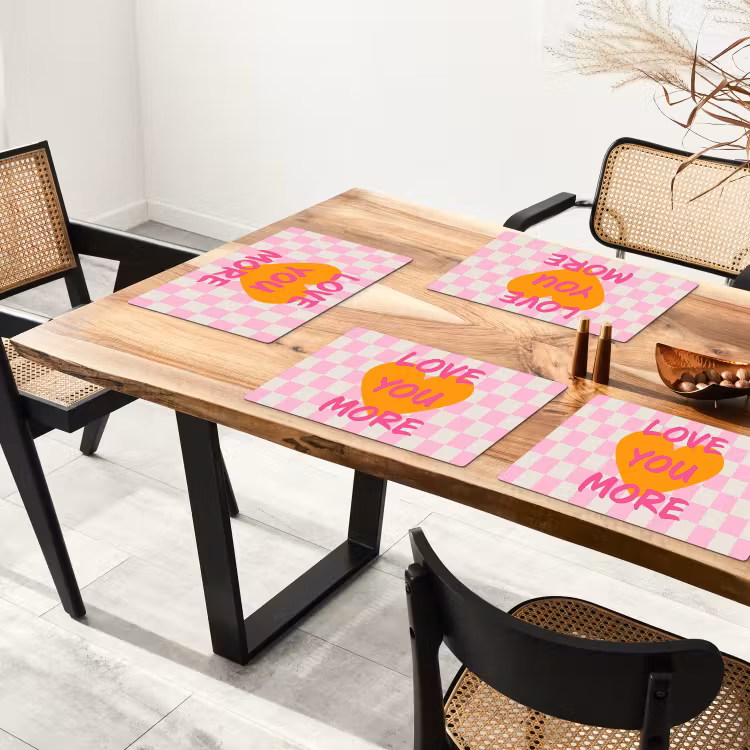 Salvamanteles - San Valentín - Amor - Rosa - Naranja — 4