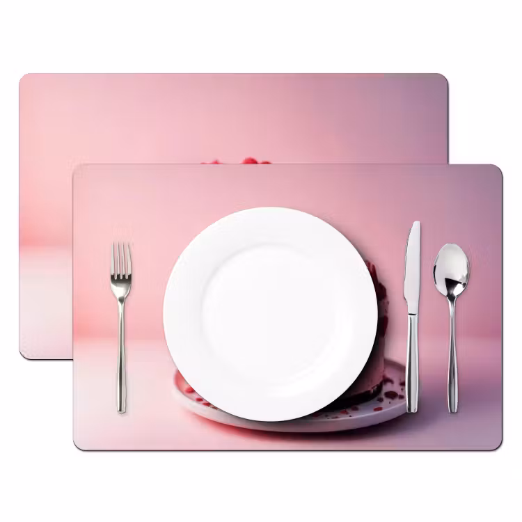 Vinilo para manteles individuales - Tarta - Corazón - Rosa — 2