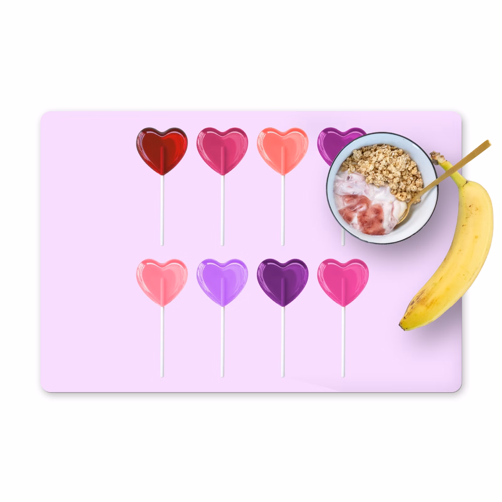 Salvamanteles - Piruleta - Corazón - Rosa - Caramelo — 1