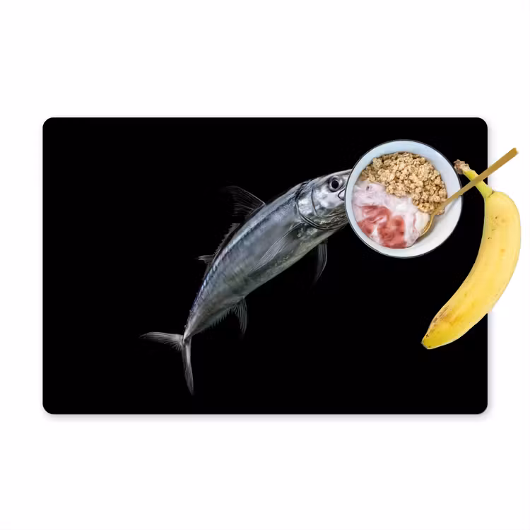 Vinilo para manteles individuales - Caballa - Pescado - Negro — 1