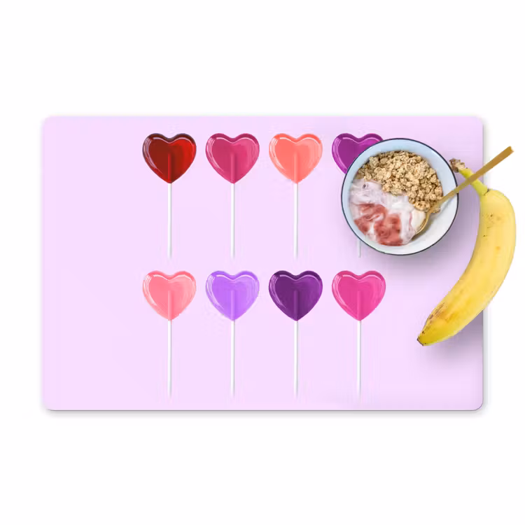 Salvamanteles - Piruleta - Corazón - Rosa - Caramelo — 1