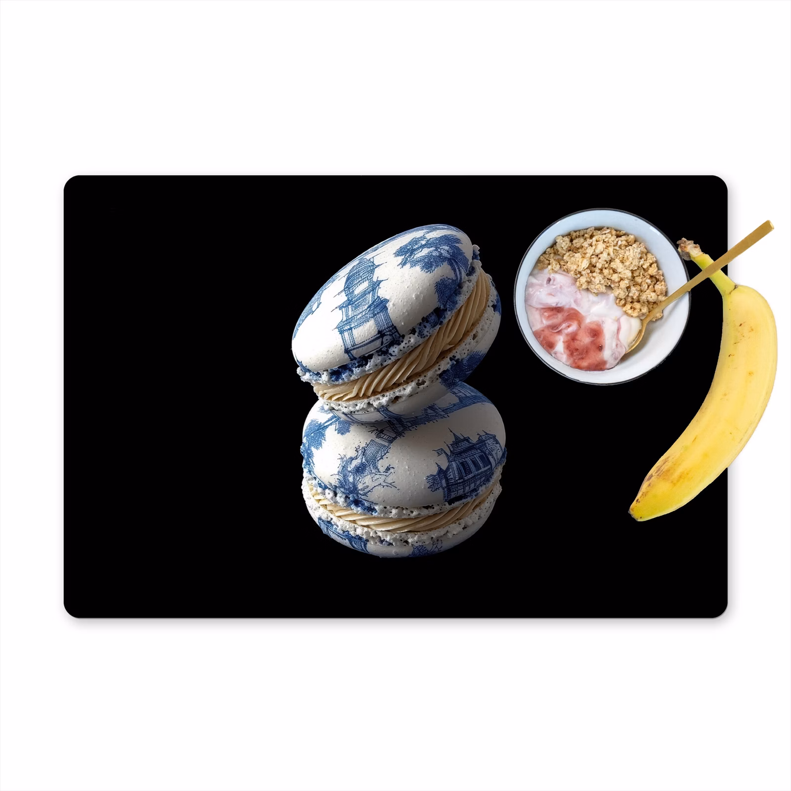 Salvamanteles - Alimentación - Macarrones - Azul de Delft - Galletas — 1