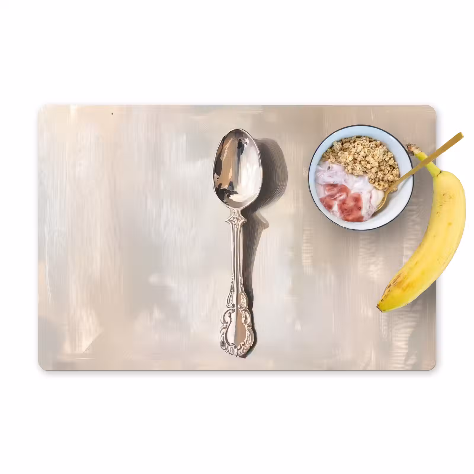 Vinilo para manteles individuales - Cuchara - Pintura - Plata — 1