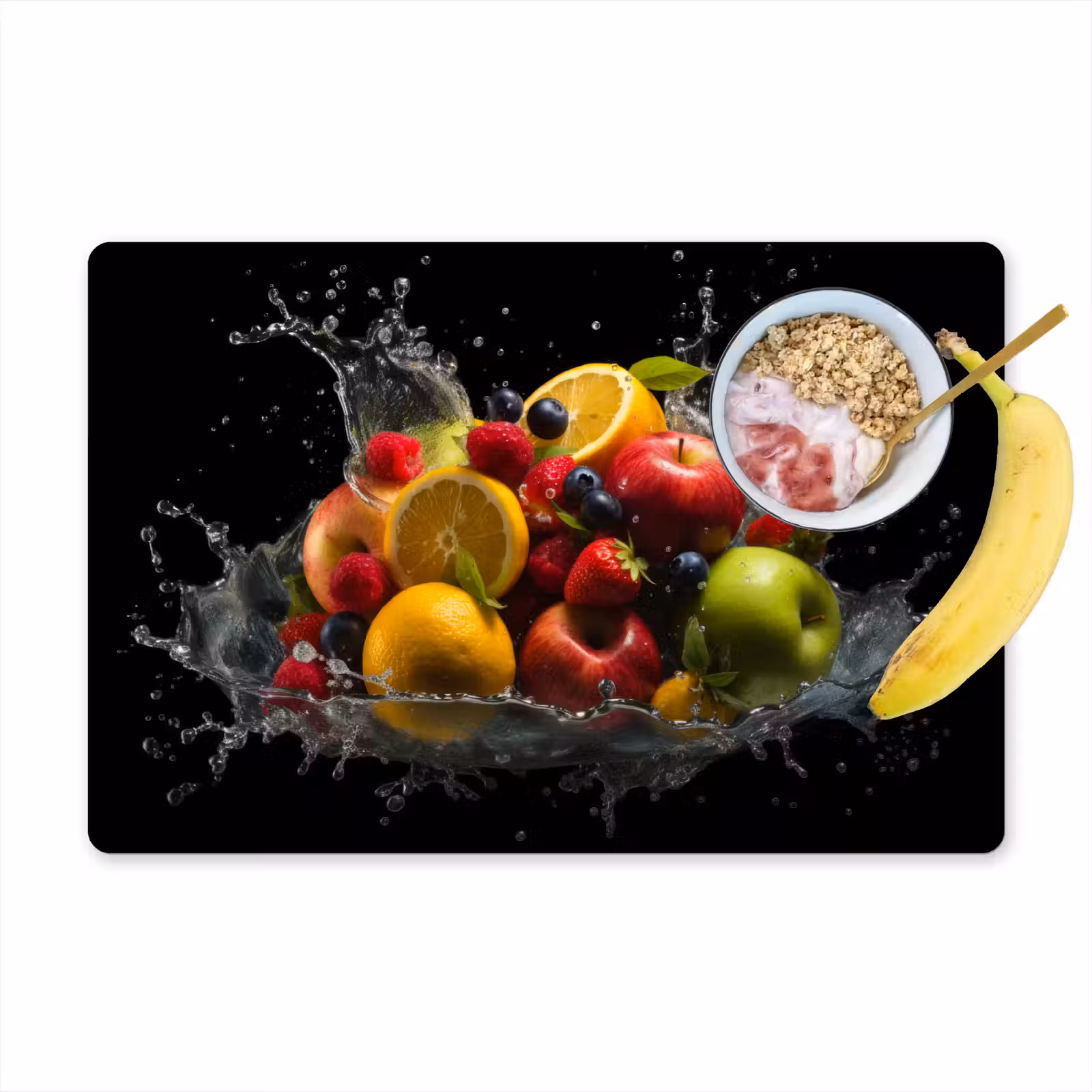 Vinilo para manteles individuales - Fruta - Manzana - Naranja - Frutos rojos - Agua — 1