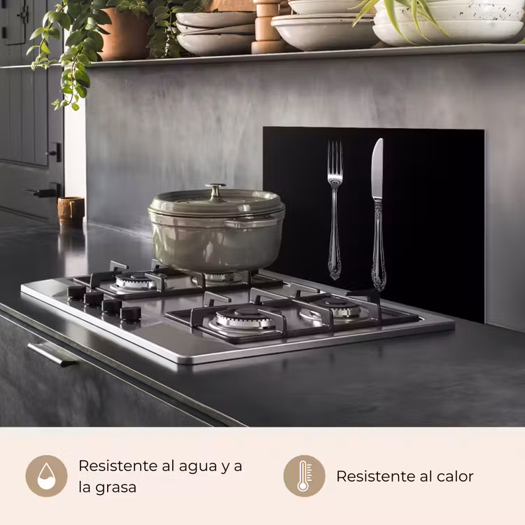 Salpicaderos de cocina - Tenedor - Cuchillo - Plata — 2
