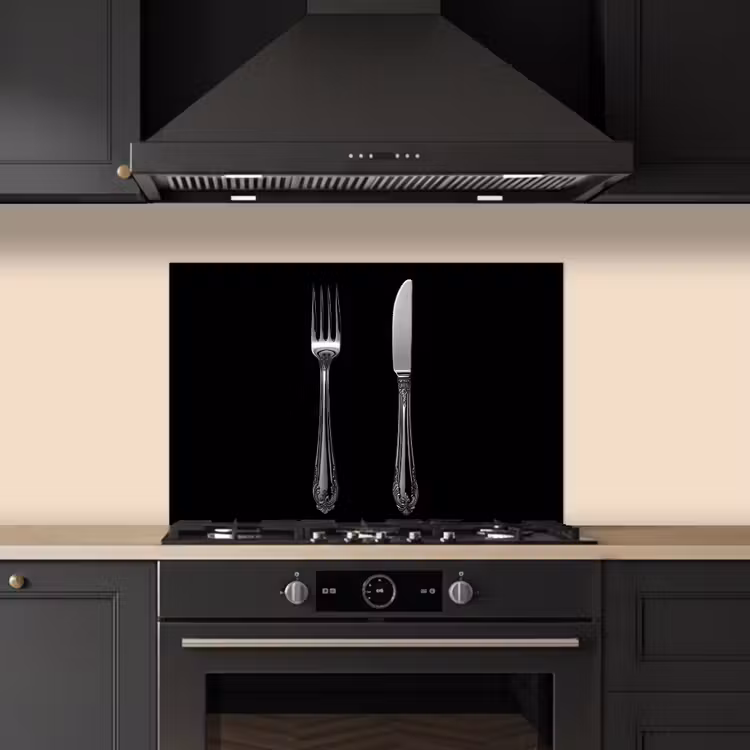 Salpicaderos de cocina - Tenedor - Cuchillo - Plata — 5