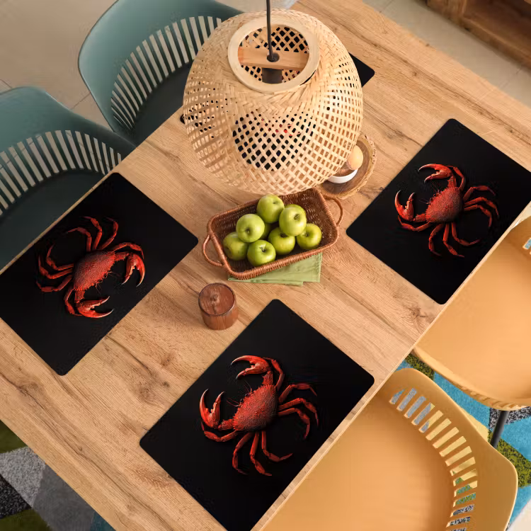 Vinilo para manteles individuales - Cangrejo - Rojo - Pescado - Crustáceos — 3