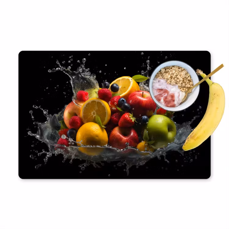 Vinilo para manteles individuales - Fruta - Manzana - Naranja - Frutos rojos - Agua — 1