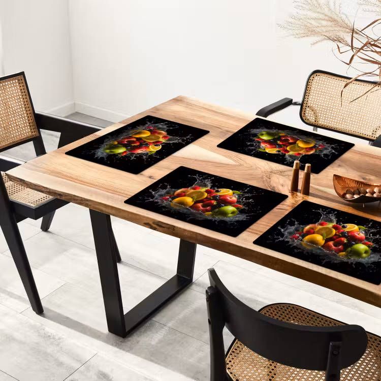 Vinilo para manteles individuales - Fruta - Manzana - Naranja - Frutos rojos - Agua — 4