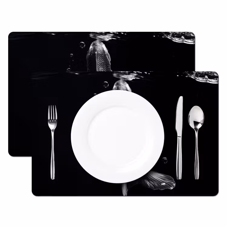 Vinilo para manteles individuales - Koi - Pez - Agua - Negro — 2