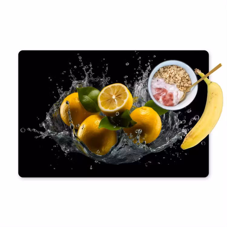 Vinilo para manteles individuales - Limón - Fruta - Amarillo - Negro — 1