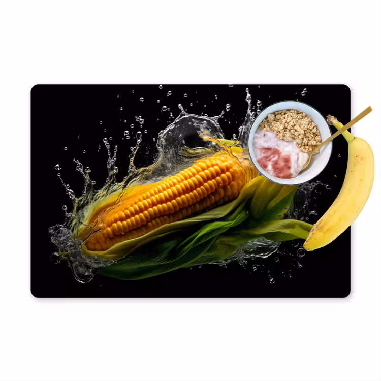 Vinilo para manteles individuales - Maíz - Vegetal - Plantas - Negro - Agua — 1