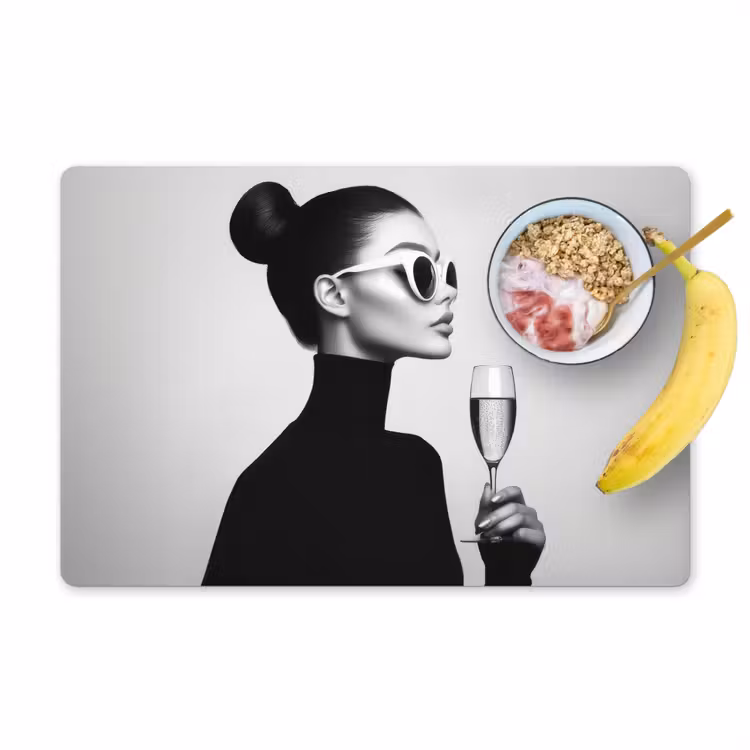 Vinilo para manteles individuales - Mujer - Champán - Moderno — 1