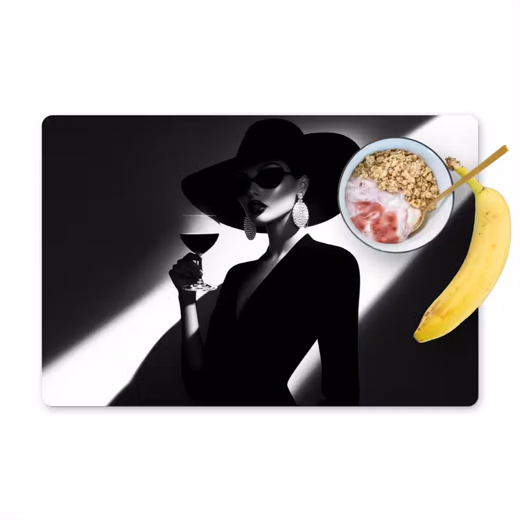 Vinilo para manteles individuales - Mujer - Vino - Chic — 1